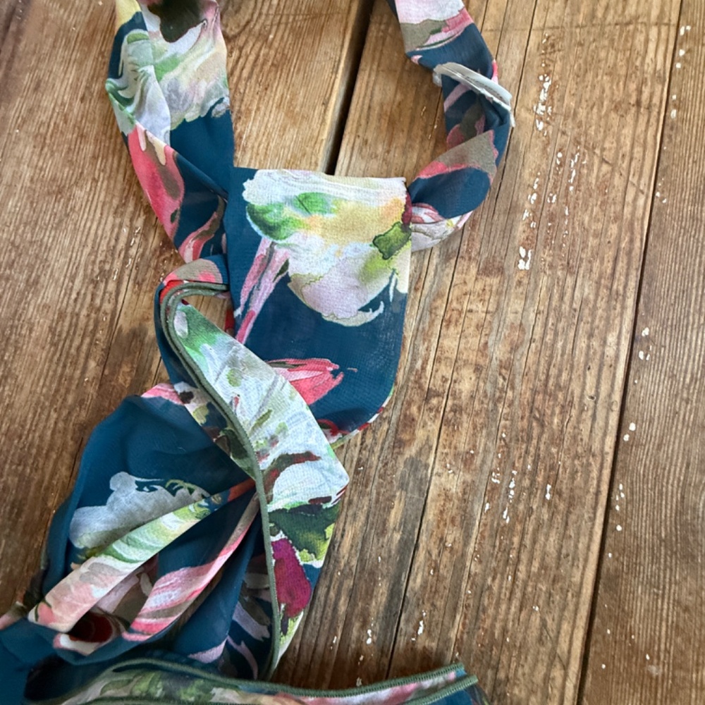 Anthropologie Bridgette Scarf Headband-navy floral - Picture 6 of 8